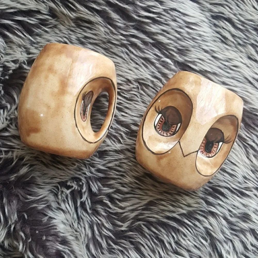 Hand-painted Ceramic Owl Mugs   - Picture 2 of 6